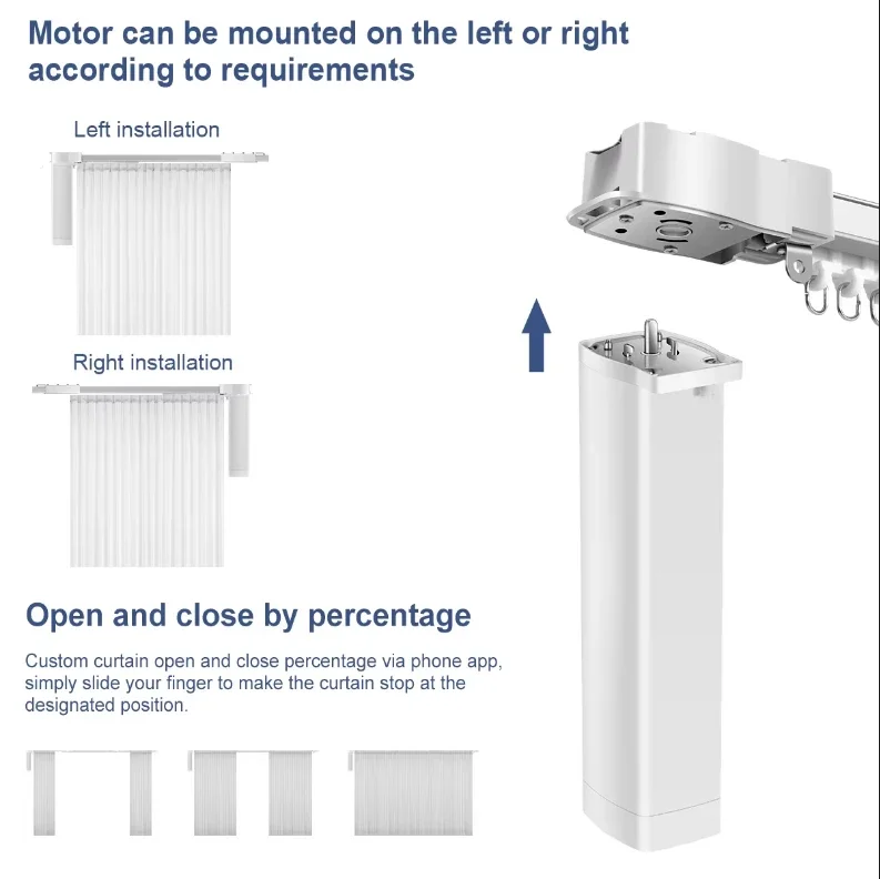 For Aqara Smart Zigbee B1 Motorized Curtain Rail Including Motor Track Set Automatic Electric Curtain Remote Control System