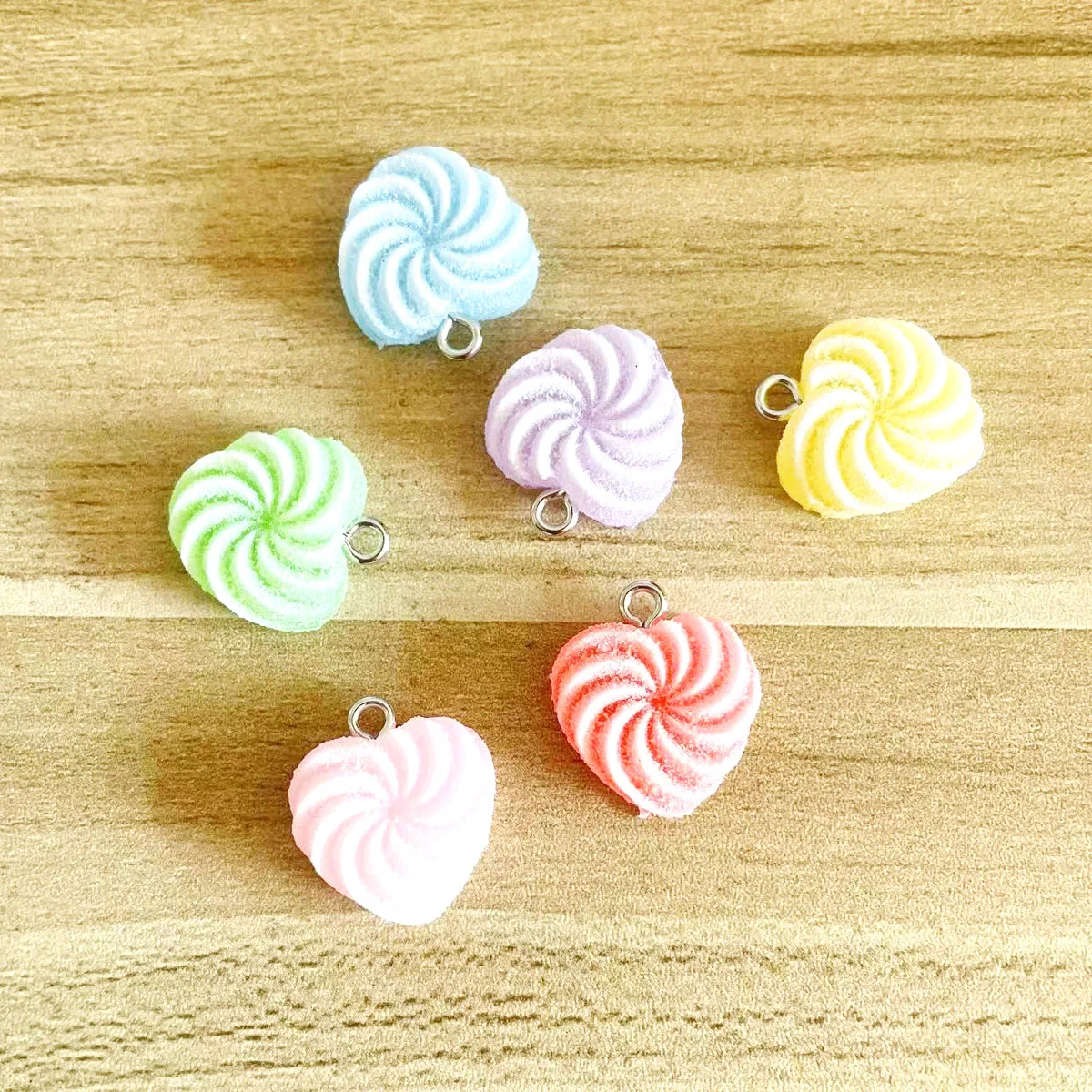 10pcs 16*18mm Simulated Colorful Heart Frosted Candy Resin Charms Accessory Pendants Handmade  Jewelry DIY Earring Necklace