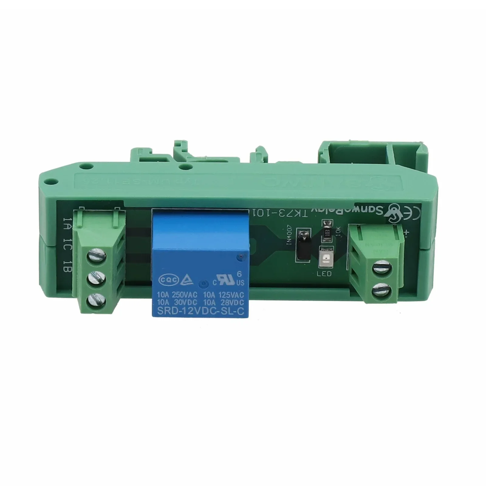 1pc Din Rail 1 Channel Relay Board 5/12/24V Relay  Interface Electromagnetic Relay NO&NC Relay Module For Electrical Engineering