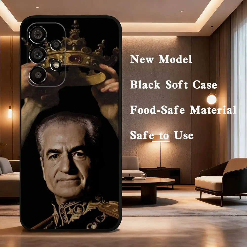 โมฮัมหมัด เรซ่า ปาลลาวีอิหร่านเคสโทรศัพท์สำหรับซัมซุงกาแล็คซี่ A73,31,32,72,41,53,52,71,22,5G,หมายเหตุ,J7,8,9 ปกนุ่มสีดำ