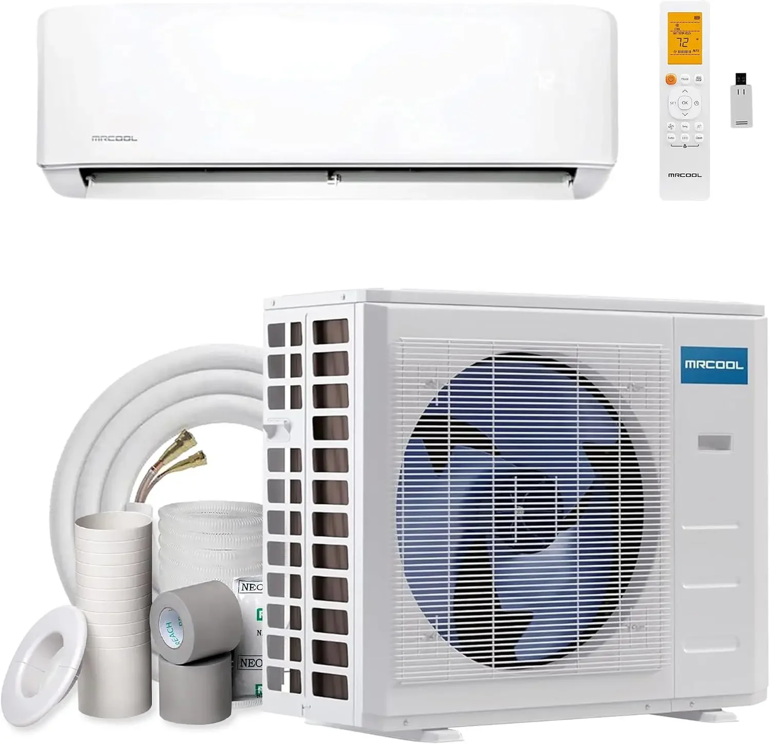 MRCOOL 5th Gen DIY 12000 BTU 115V Ductless Inverter Mini Split Air Conditioner and Heat Pump System Wall Mounted AC Unit for Heating and Cooling Home Office Commercial Space