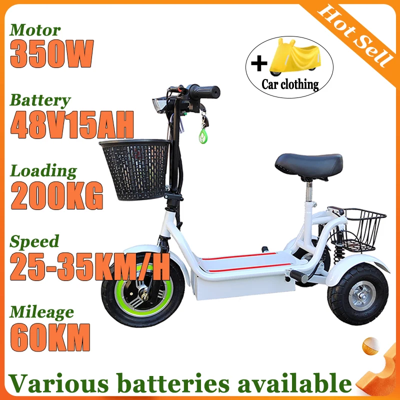 

Removable Battery Disabled Electric Scooter With Basket Folding Mini Small Electric Tricycle Commuting Leisure Mobility Scooter