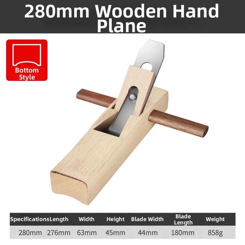 Oak-Made Concave Plane with Manganese Steel Blade for Accurate Edge Definition and Consistent Preparation Tasks