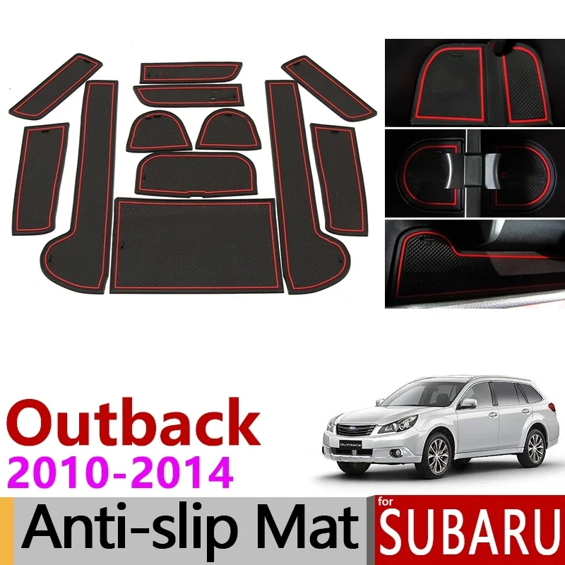 Anti-Slip Gate Slot Mat Rubber Coaster for Subaru Outback 2010 2011 2012 2013 2014 Non-silp Mats Accessories Sticker Car Styling