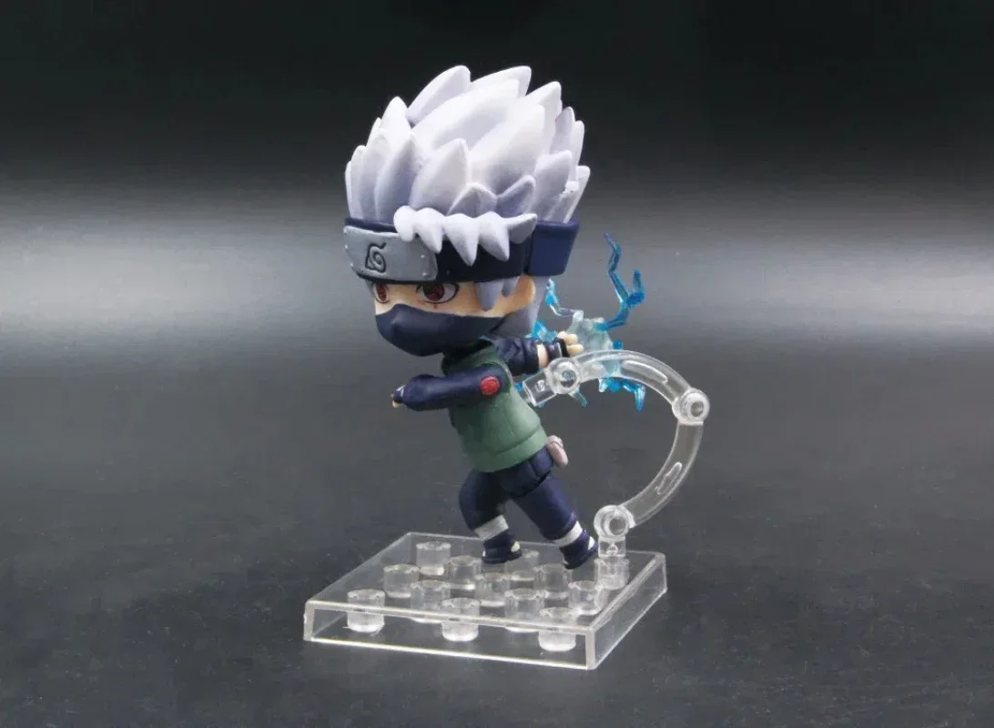 Figuras de acción reemplazables de Anime Naruto Hatake Kakashi kawaii versión Q, modelo de PVC, decoración de escritorio, regalos de juguete en caja, 10CM