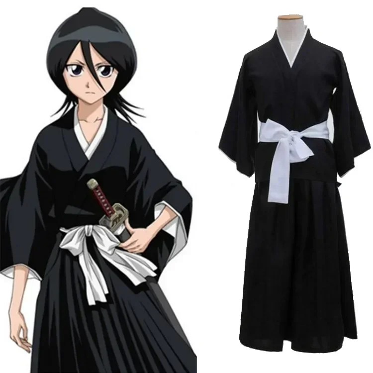 

2026 Disfraz de Cosplay de Anime BLEACH, Traje de Kuchiki Rukia, Disfraz de Shinigami, Peluca, Conjunto Completo de