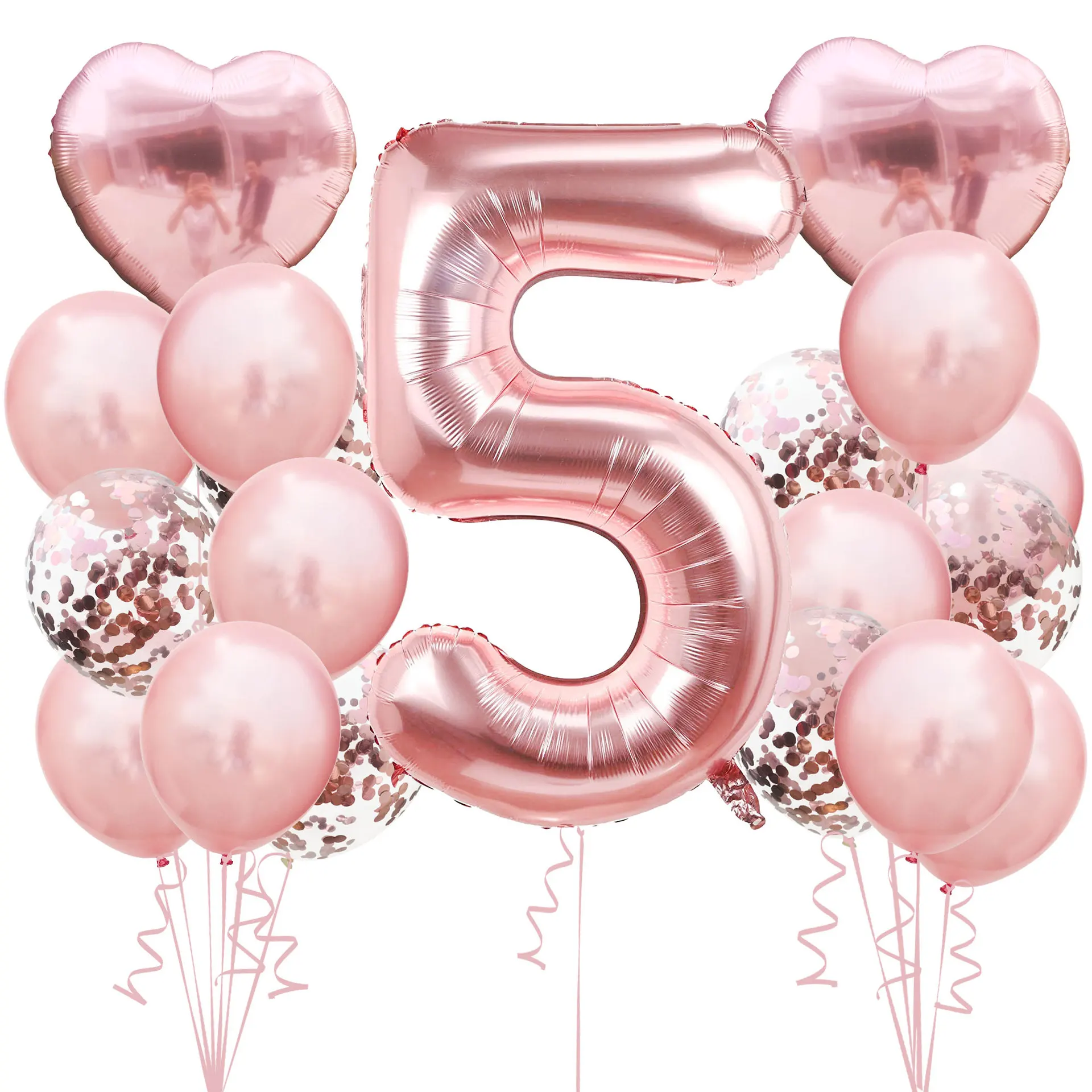 1-9 Birthday Party Decorations Birthday Rose Gold Balloon Set Foil Balloon Set