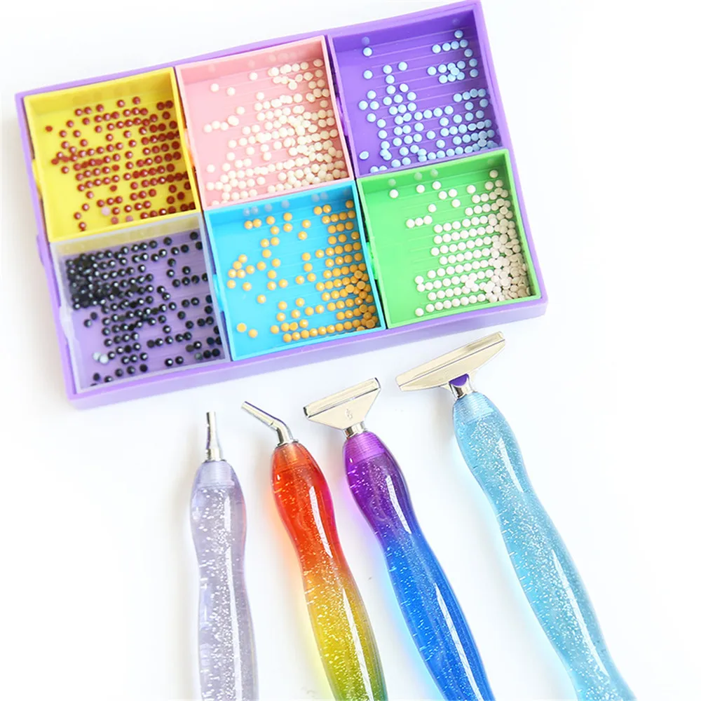 5D Jelly Diamond Painting Point Drilling Pen Set Multifunctional Metal Screw Thread Tips Mosaic Embroidery Tool Set