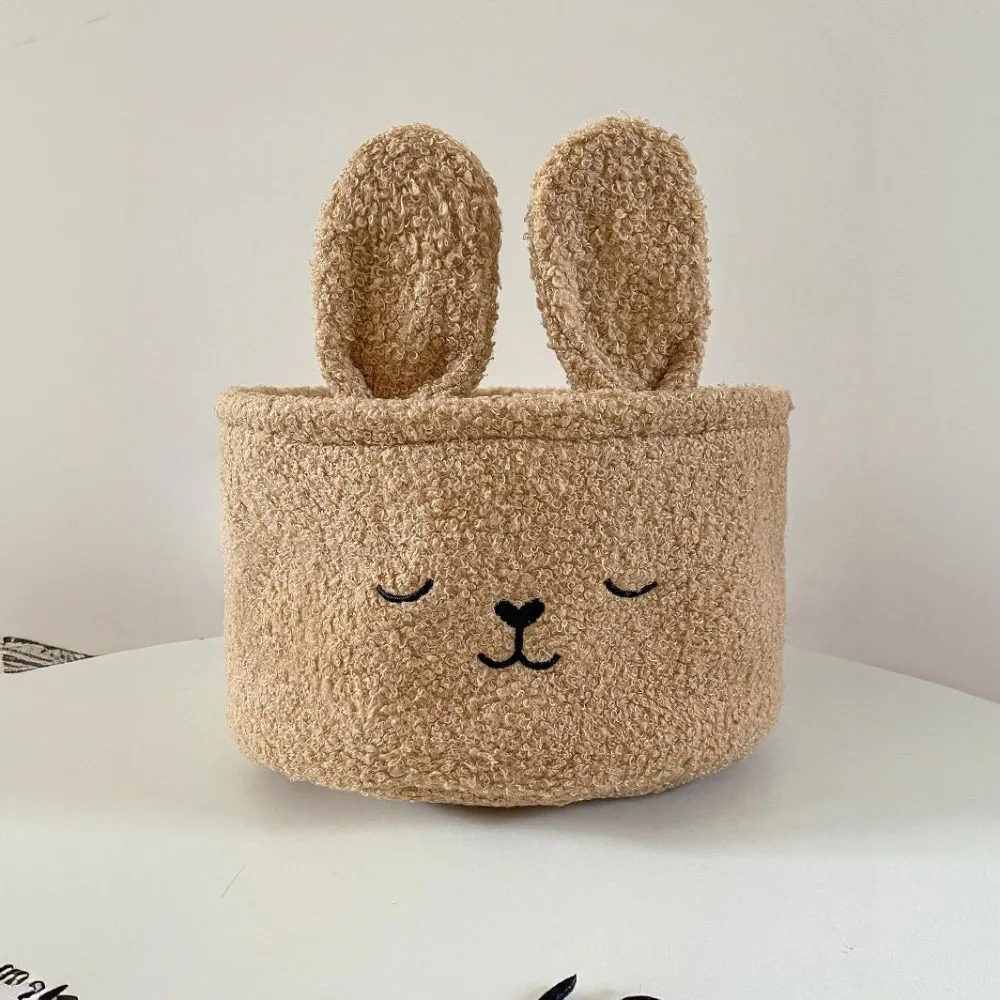 

Soft Sundries Storage Baskets Rabbit Ears Multi-Purpose Organizer Bag Embroidery Cute Storage