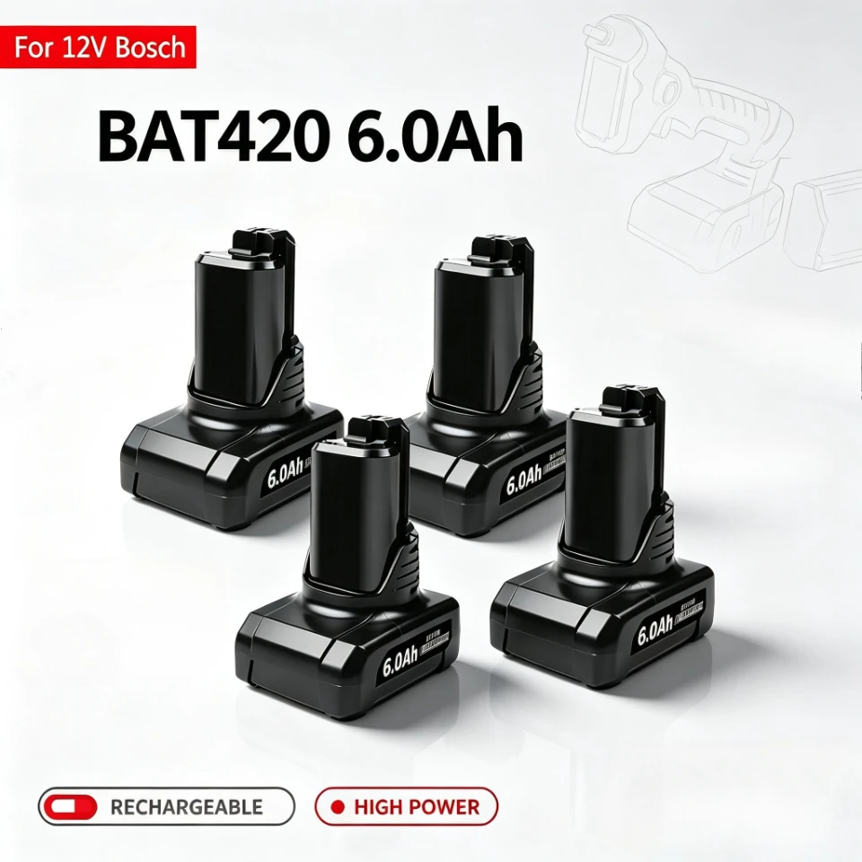 Nuova batteria di ricambio Bosch 12V Li-ion 2026, 3000mAh / 6000mAh, compatibile con BAT411 BAT412A BAT413A D-70745GOP 2607336014 PS20-2, utensili elettrici a batteria 10.8V, funziona con