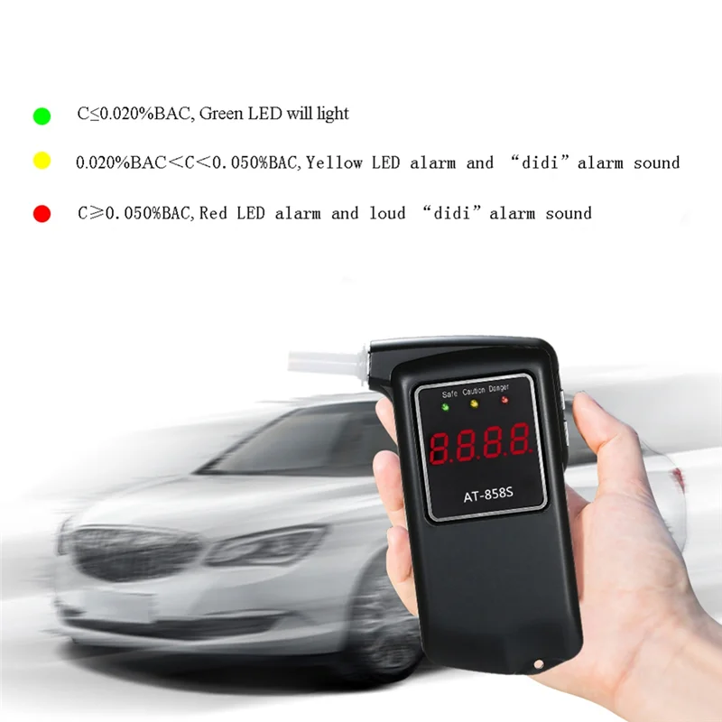 

RMWIN-Breathalyzer Portable Digital Breath Alcohol Tester Alcohol Tester Meter With 10Pcs Mouthpieces Alcohol Tester