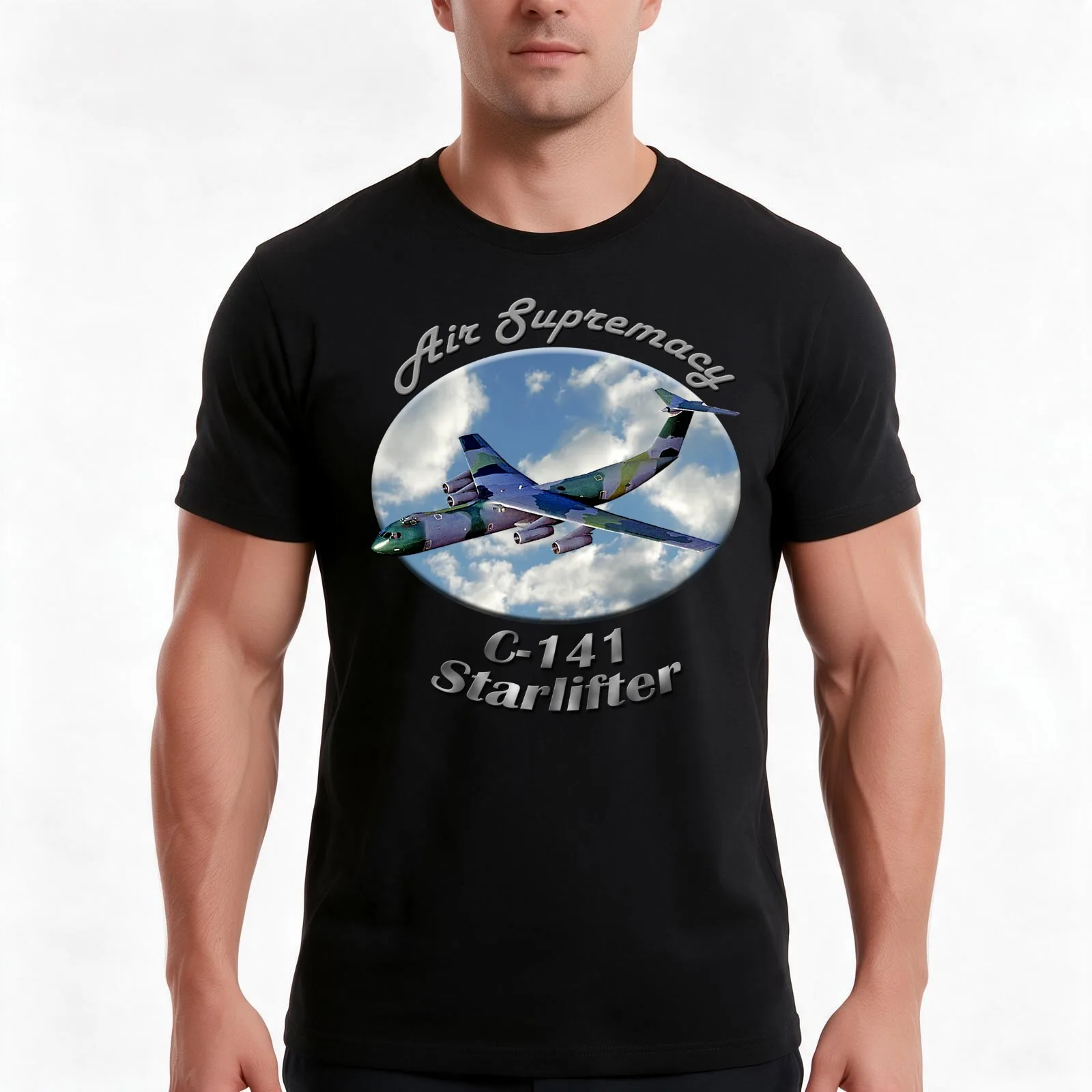 C-141 Starlifter Air Supremacy T-Shirt Summer Casual Cotton Tee Oversized Streetwear Tops Vintage Graphic Print 100% Cotton