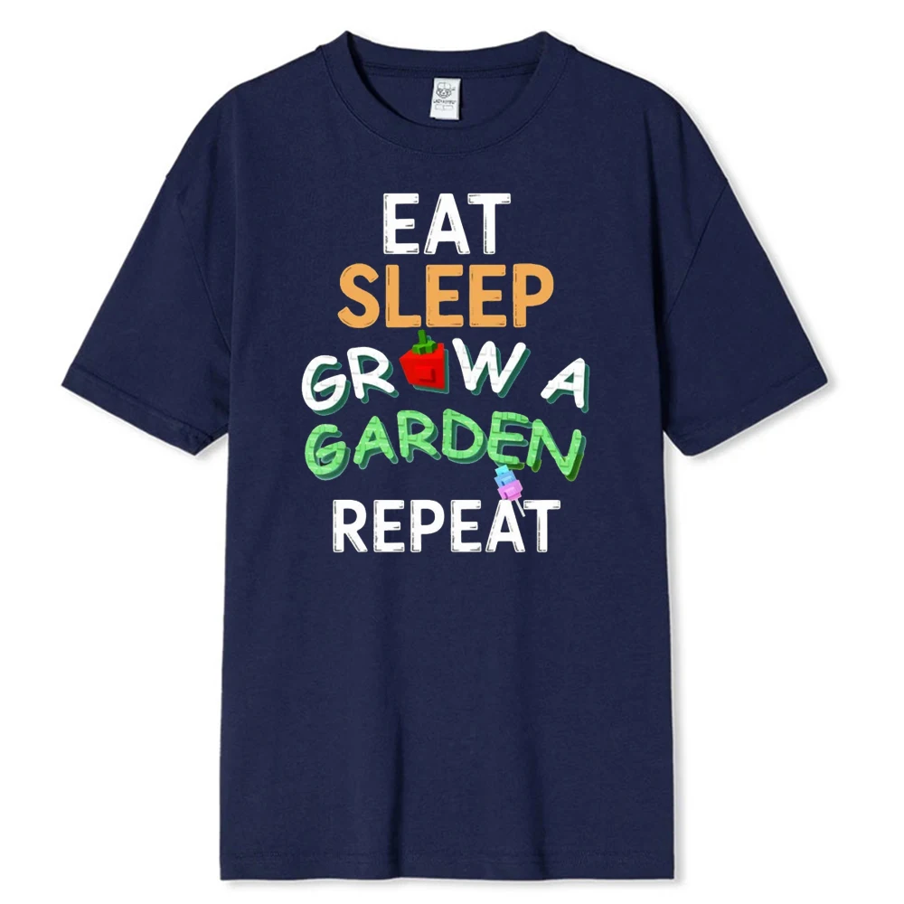 Unisex Funny Game Eat Sleep Grow A Garden Repeat Gamer Design Cotton T-Shirt New in Tops & Tees Types of Farming Practices Shirt