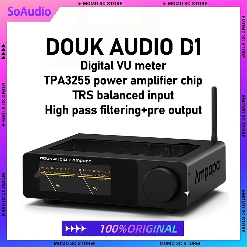 

DOUK AUDIO D1 Ampapa Bluetooth усилитель цифровой экран VU ремешок PFFB фильтр верхних частот 300 Вт усилитель