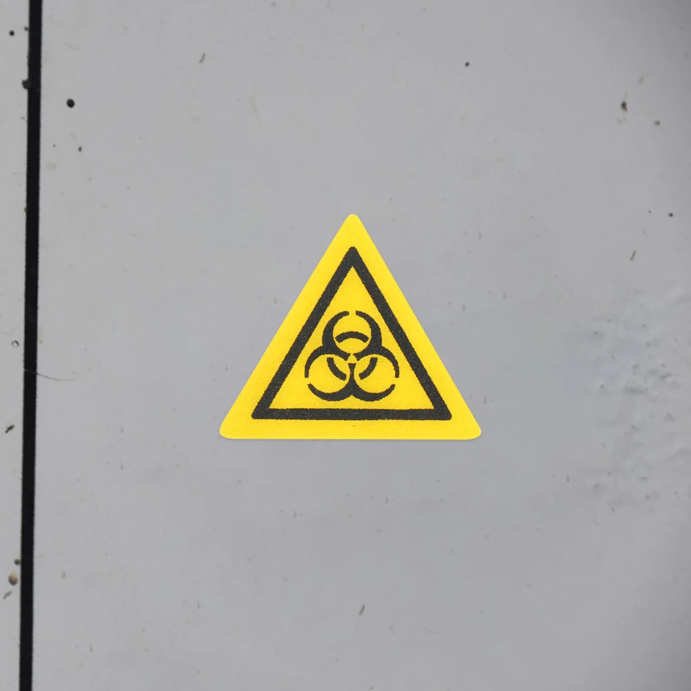 

8pcs Signs Biological Stickers Lab Marking Decals Risk Warnings Safety Labels Infection Alerts Folder Tags