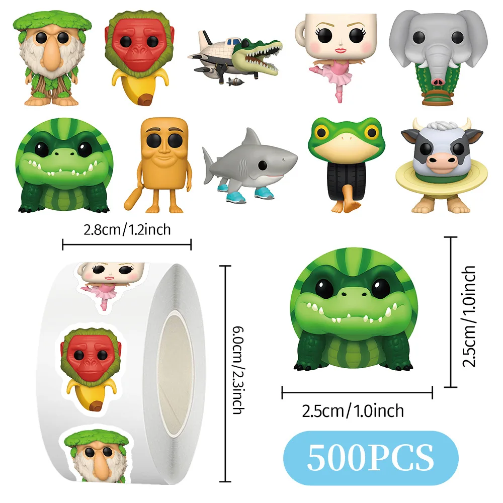 

500pcs/Roll Cartoon Tung Tung Sahur Italian Brainrot AI Abstrac Sealing Sticker DIY PVC Laptop Decals Decoration Stickers Reward