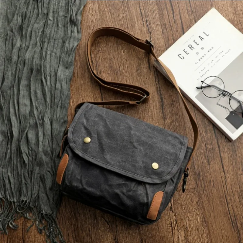 

New Arrive Style Pattern Waterproof Oil Waxed Bag Retro Canvas Bag Casual Unisex And Women's General bag
