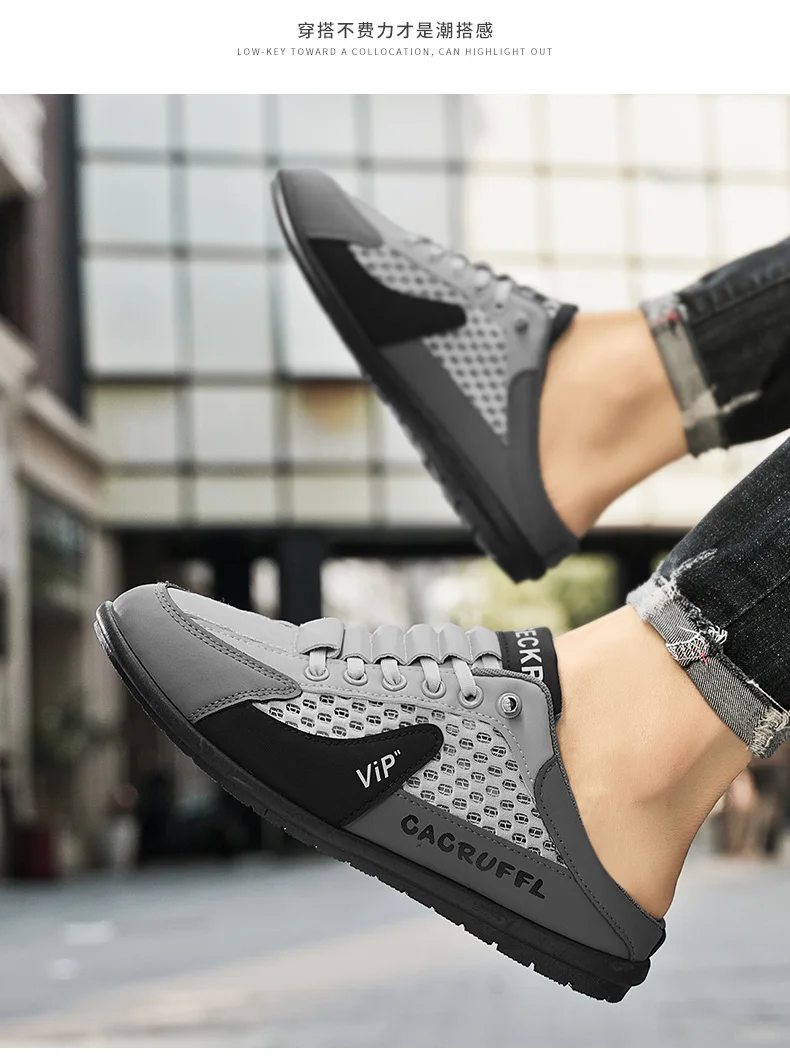 2026 Sommer Neuer Stil Geschlossene Halbschuhe für Herren mit atmungsaktivem Mesh-Slip-On-Design, modische und atmungsaktive Loafer – Detail 19