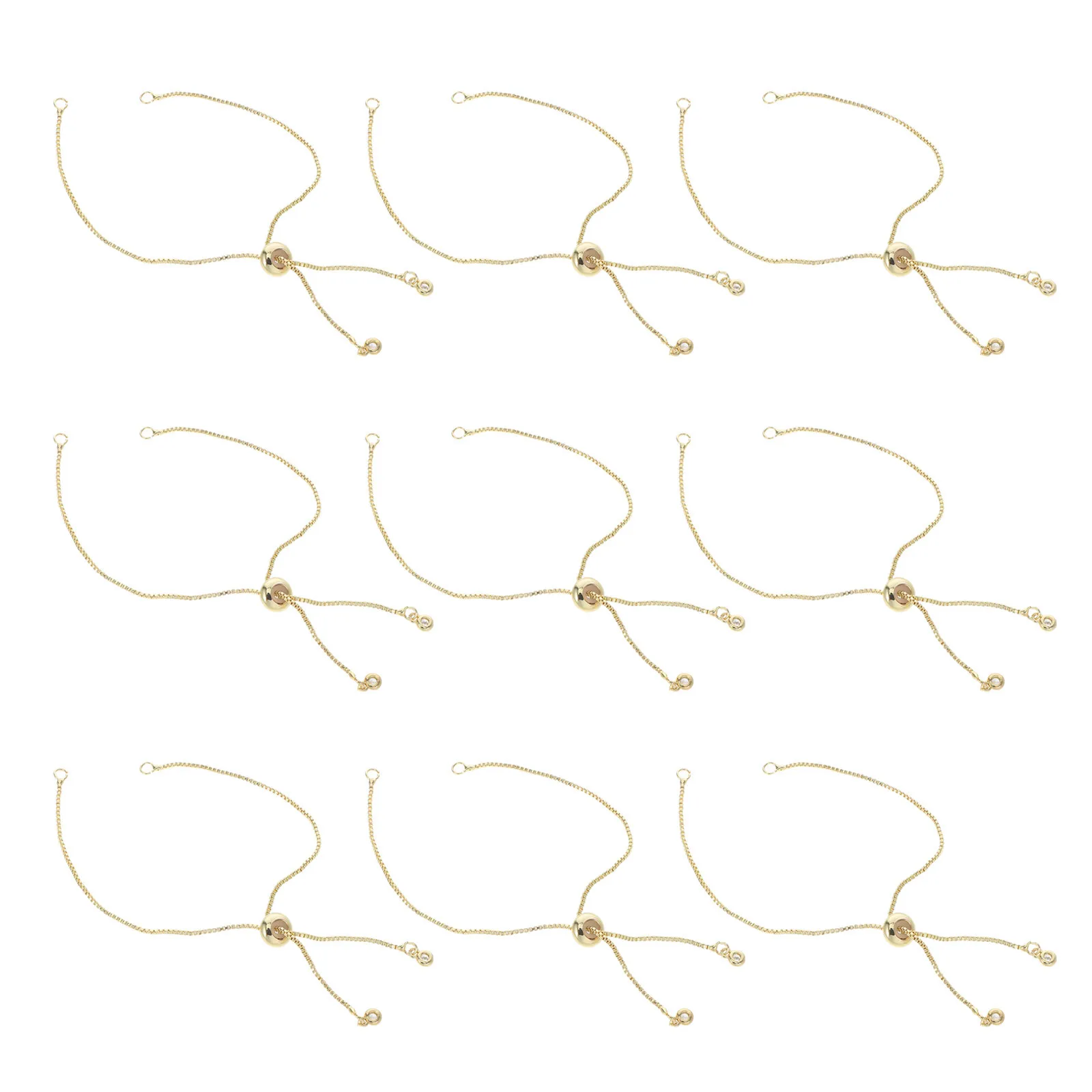 

12 pcs Adjustable Slider Extender Chains Gold Plated Dainty For Women Jewelry Making Mothers Day Gift Chain Bracelet Hand