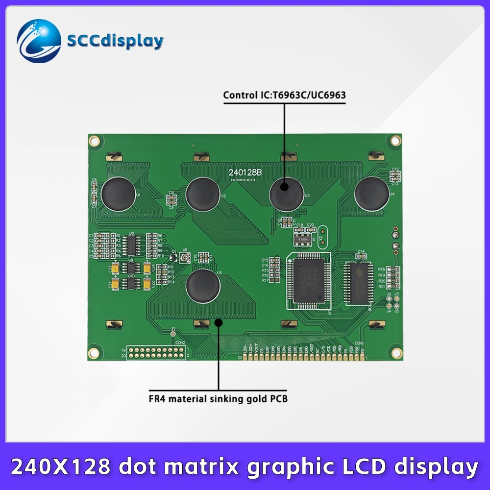 4.7-inch 240X128 Graph Lattice LCD Screen JXD240128B Monochrome Screen LED Backlight LCM Module T6963C/UC6963 Controller
