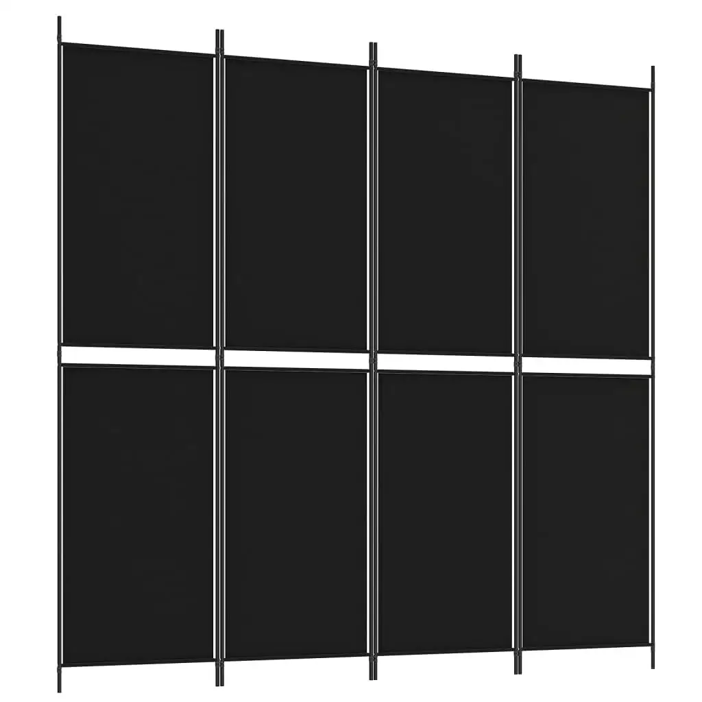 78.7x78.7 Black 4-Panel Fabric Room Divider - Stylish Screen for Home Decor