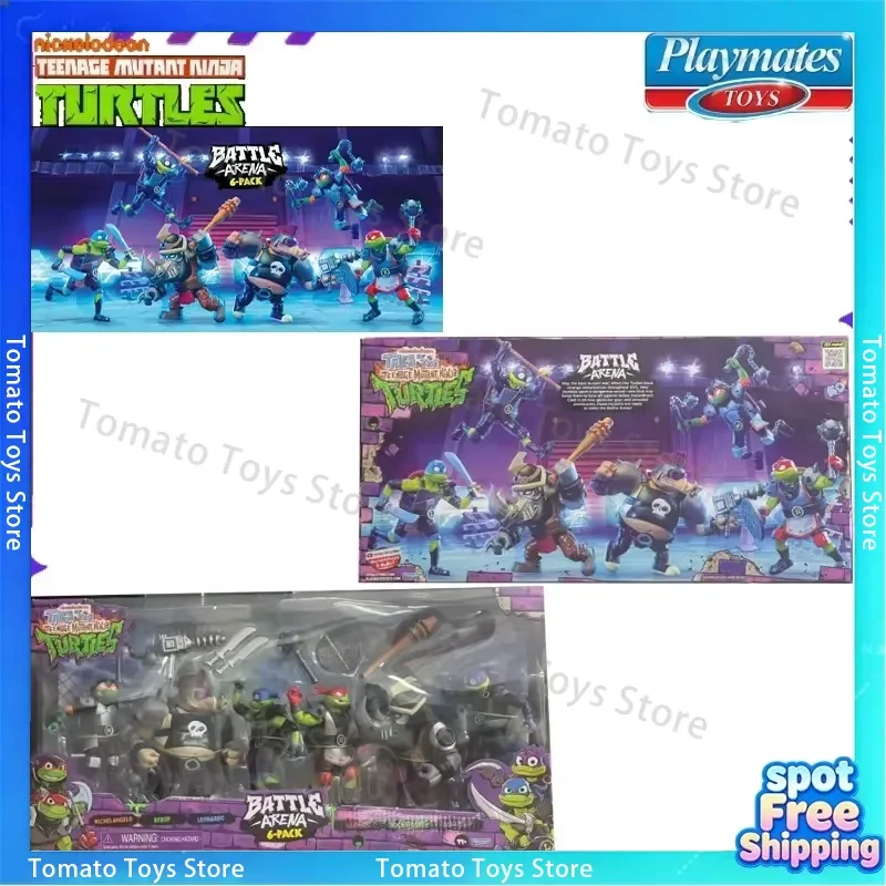 Playmates Toys Original Ninja Turtles Legend TV Animation Arena 6-Person Set Anime Mobile Doll Model Toy Gift for Ninja