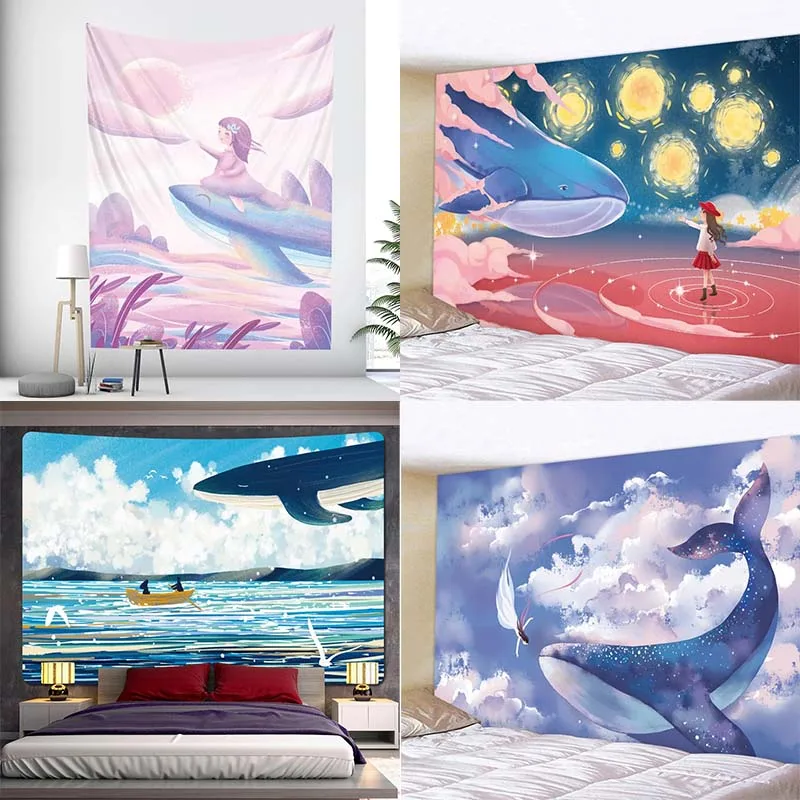 Dream Whale Home Decoration Wall Hanging Home Wall Decoration Tapestry Office Living Room Tapestry