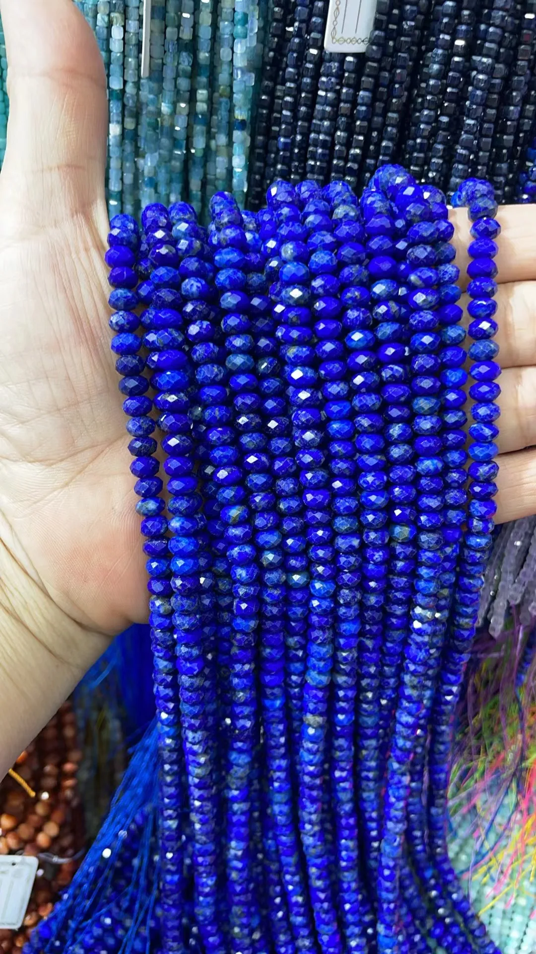 Natural Lapis Lazuli Rondene 4x6mm Oval Cut Length:39cm