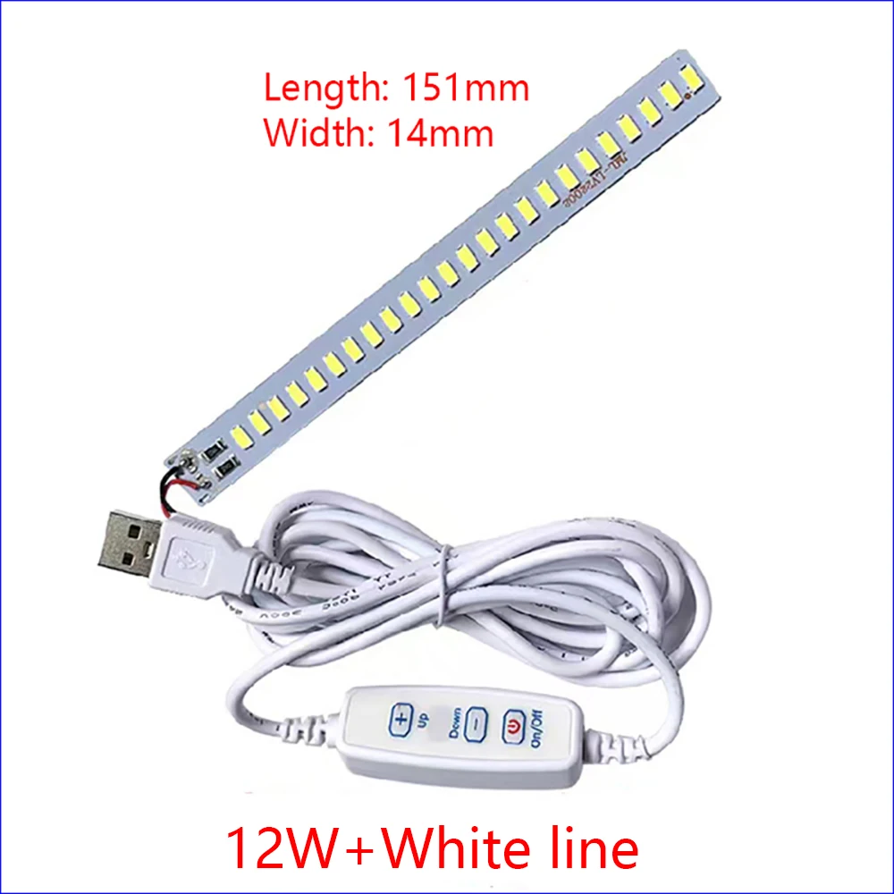 Lámpara LED regulable SMD5730 de 1W, 2W, 3W, 4W, 5W, 10W, cuentas de luz blanca cálida con línea de 2 metros, DC5V, 1 entrada de piezas