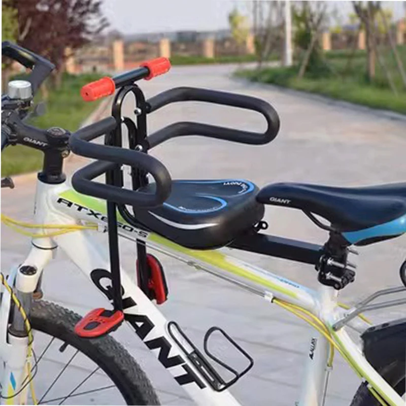 Front Mounted Child mtb Bike Seat Safety Child Bicycle Seat Rest for Road Bike Baby Seat Kids Saddle with Foot Pedals