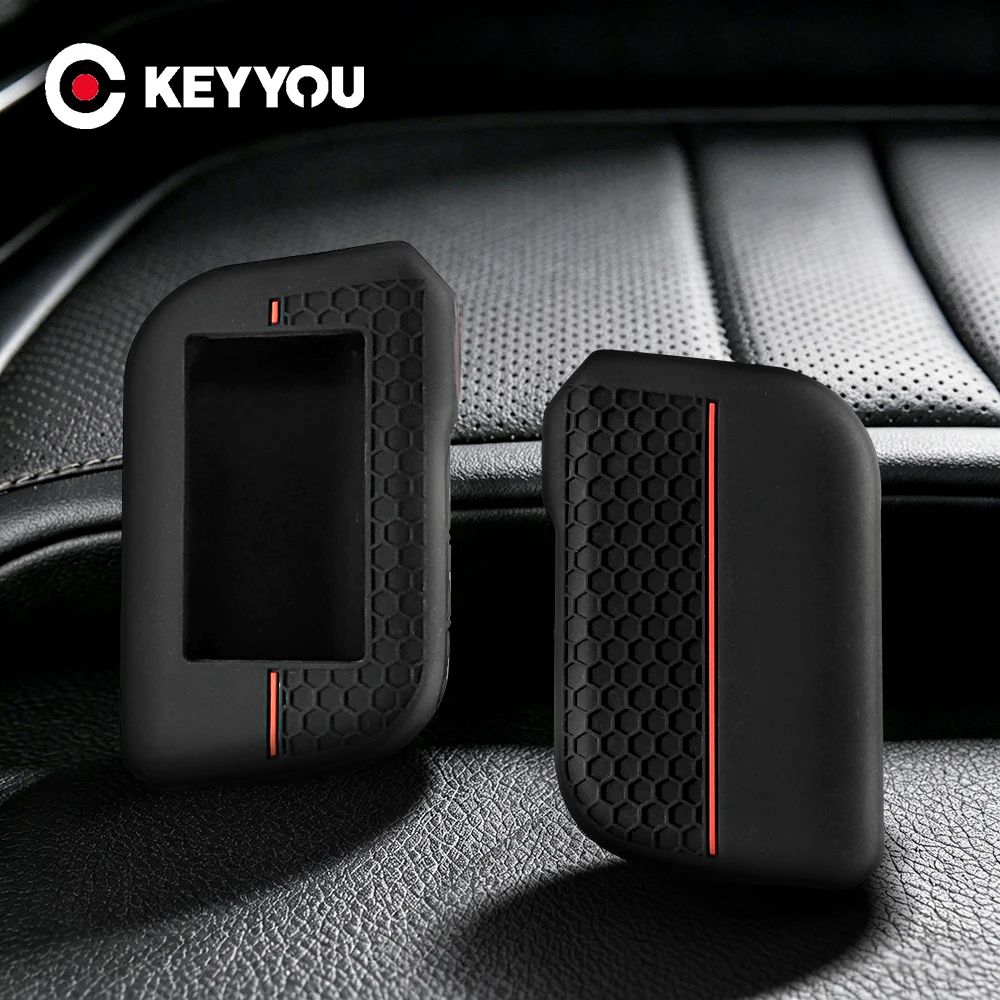 KEYYOU – housse de protection en Silicone pour clé, pour Starline A93 A63 A39 A36 A66 A96, transmetteur d'alarme de voiture russe bidirectionnel, porte-clés LCD