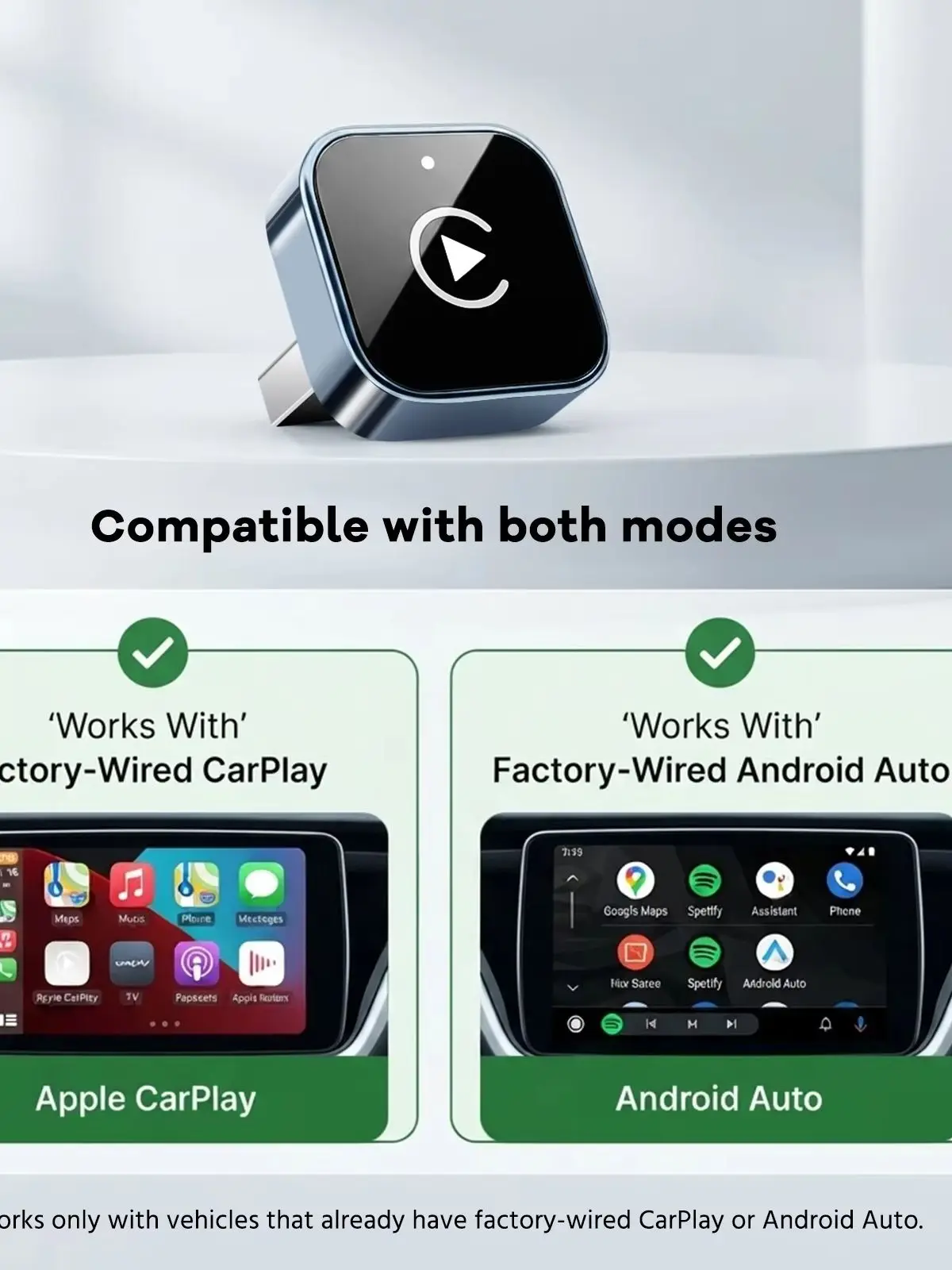 2026 Kabelloser CarPlay-Adapter, verbesserte Mini-Größe, schnelle automatische Verbindung, stabile Verbindung für iPhone- und Android-Geräte – Detail 7