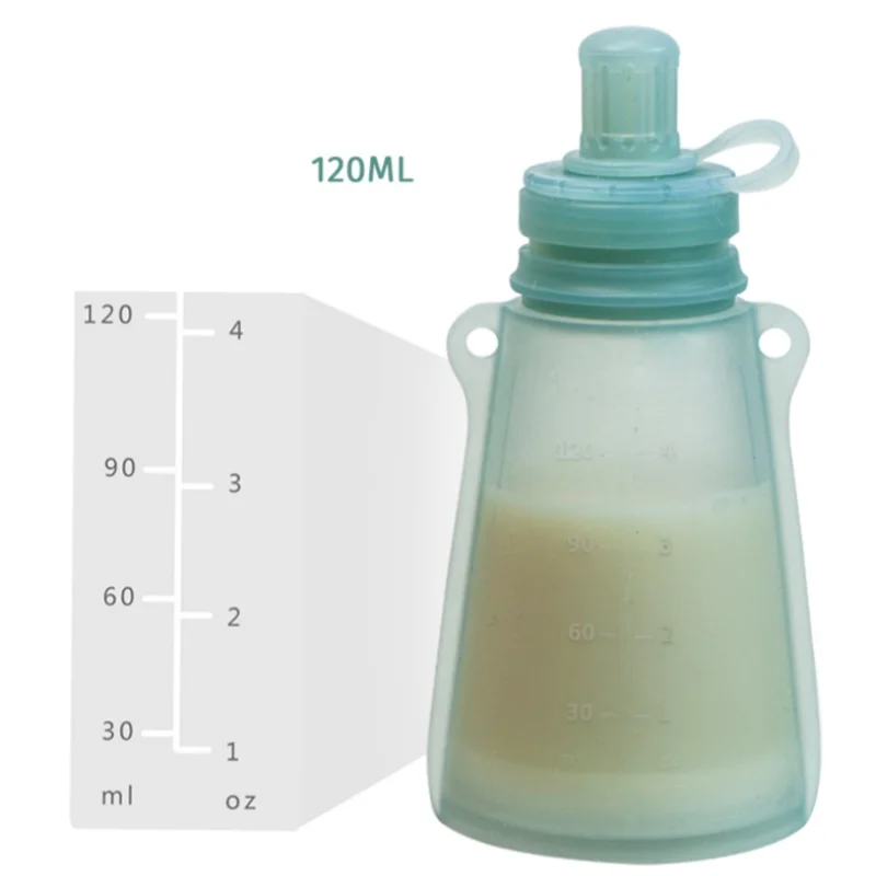 Portable milk storage bag for infants over 6 months food grade silica gel fruit puree bag feeding tableware complementary food