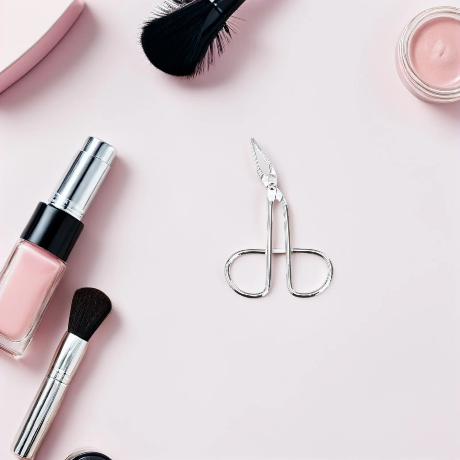 

5Pcs Eyebrow Tweezers Stainless Steel Scissor Handle Curved Tip Eyebrow Plucker Tool Women Facial Hair Metal Tweezers