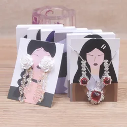 Zerong 50pcs jewelry set package card  flower style Earrings and Necklace Display Cards