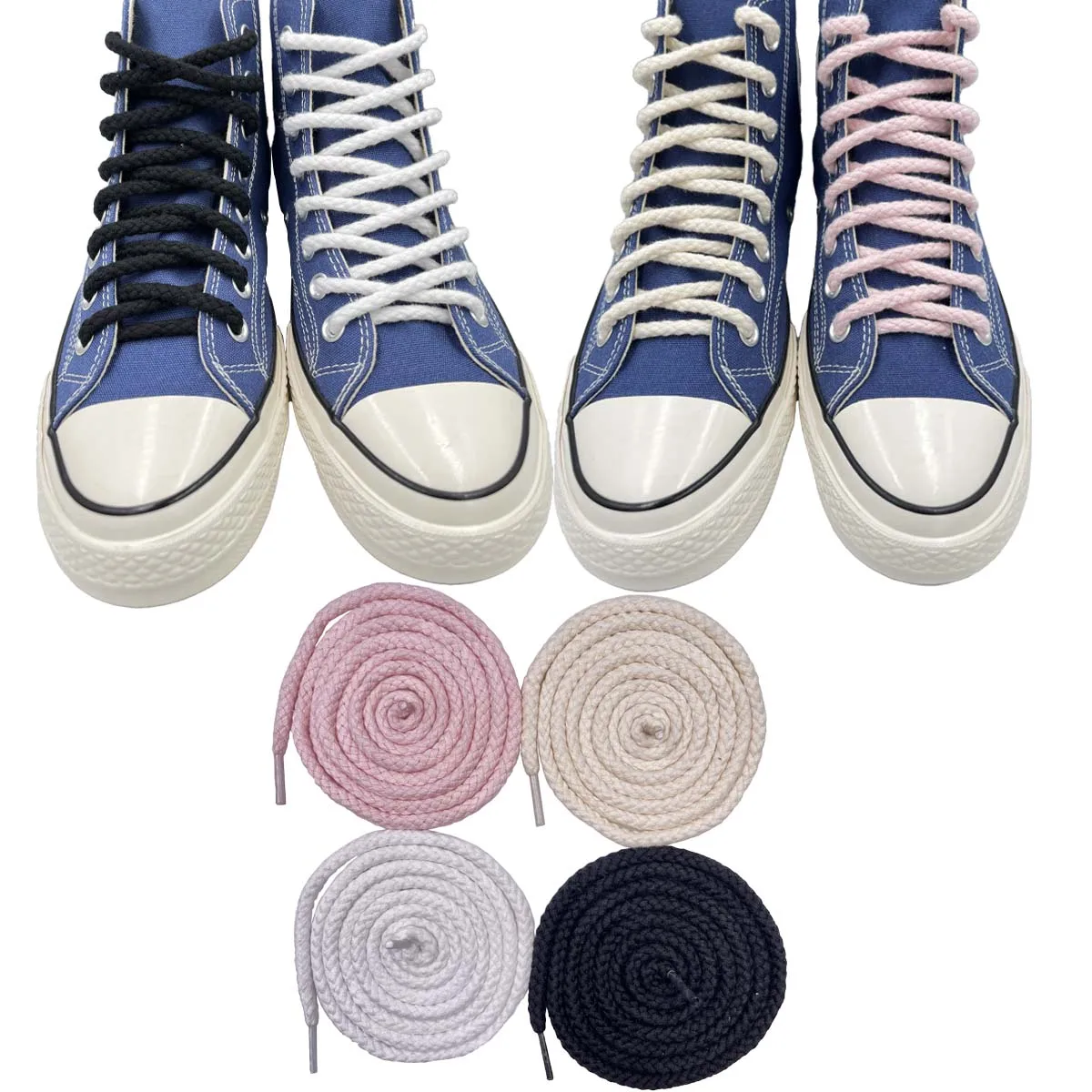 1 Pair Low AF1AJ Board Shoe Rope Cashew Flower Sport Shoestrings Fashion 7mm Cotton and Linen Round Dunk SB Shoelaces