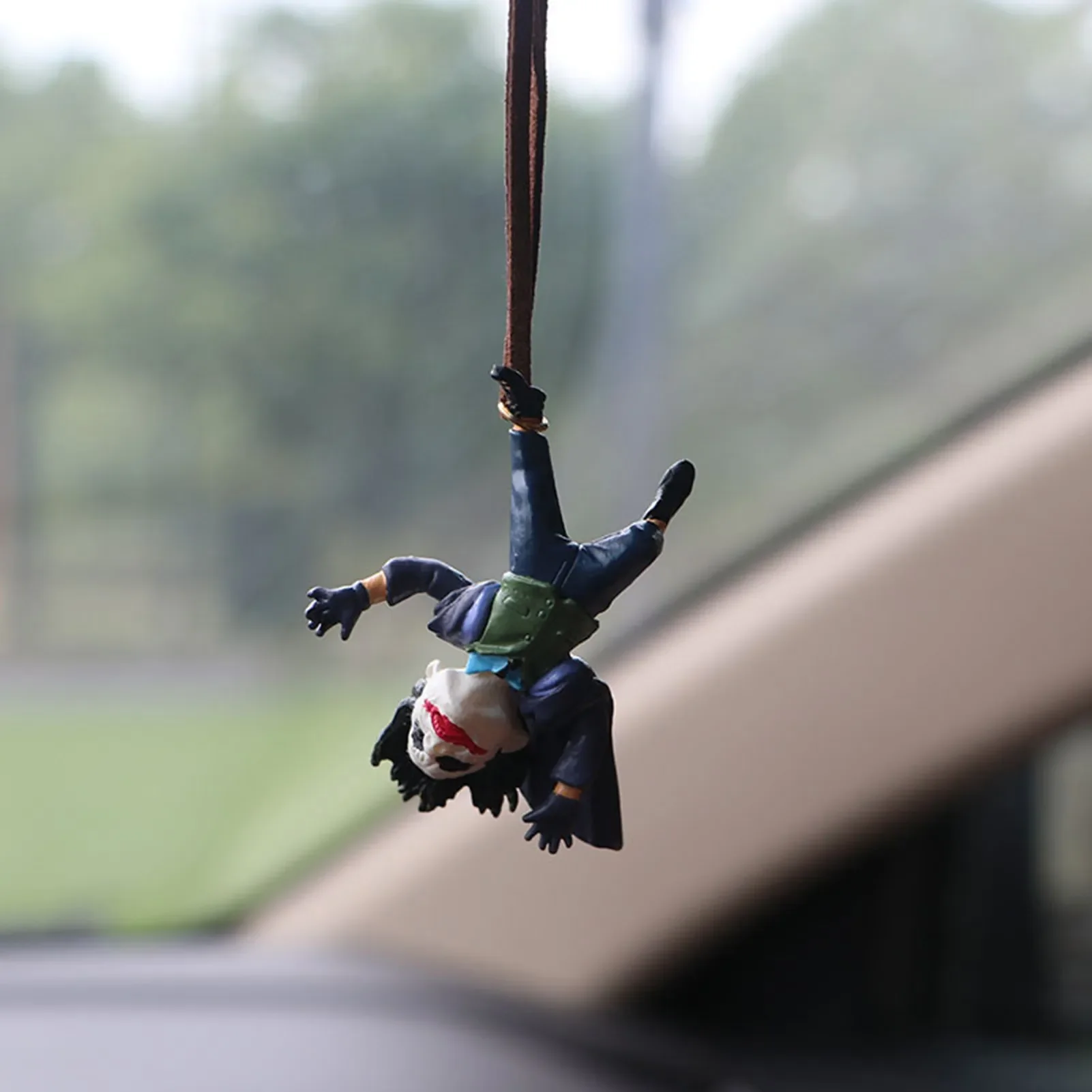 1Pc Funny Joker Car Rearview Mirror Pendant Auto Interior Swing Anime Hanging Decoration  Car Accessories Interior