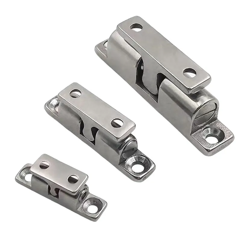 304 Stainless Steel Door Stopper Double Ball Latch Lock Length 32 43 50 70 85 125mm Adjustable for Cabinet Closet Door