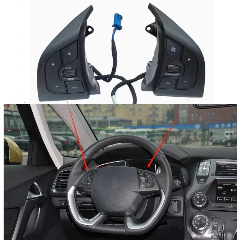 

98004092ZD Original new Car Steering Wheel Cruise Audio Volume Control Switch Button for Citroen DS5 DS6