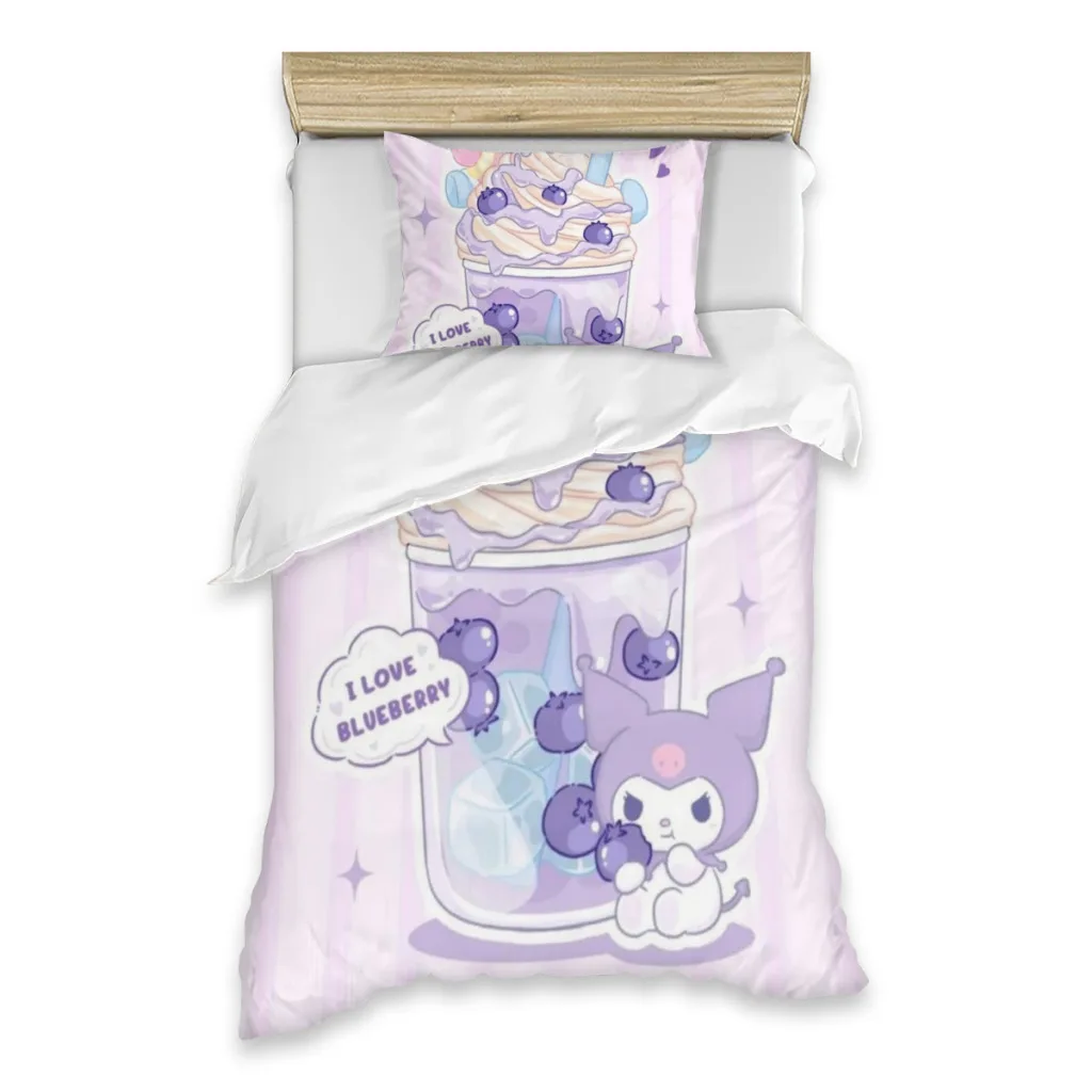 

Kuromi Bed Sheets Set Comforter Quilt Cover Duvets Single Bedding