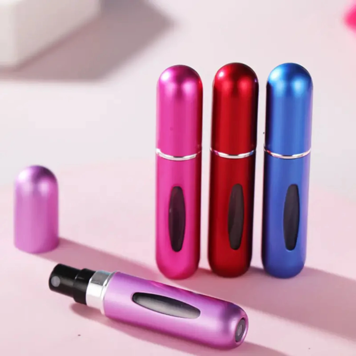 Portable Aluminum Self-pump Dispensing Bottle - 5ml Capacity for Travel and On-the-Go Use