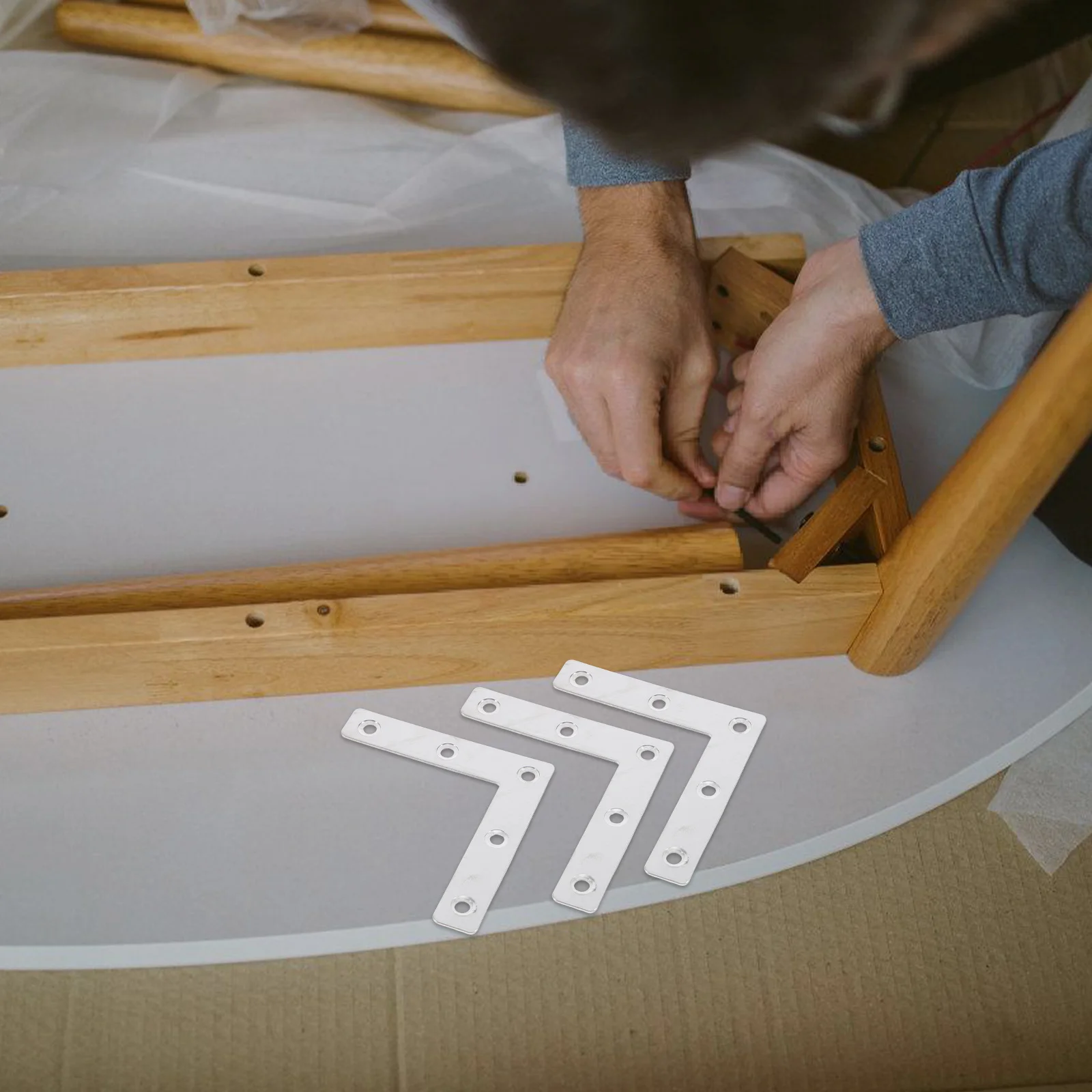 

15 Pcs Right Angle Bracket Connection Cabinet Attachment Silver Corner Fasteners