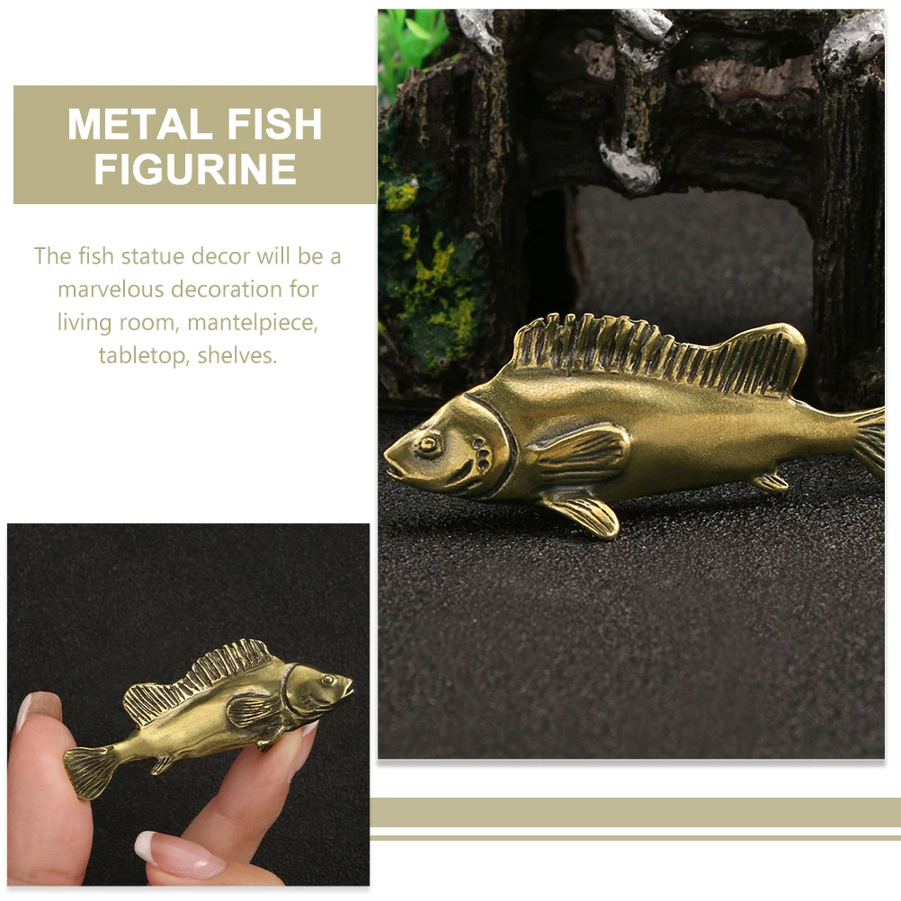 

Copper Fish Figure Desktop Decoration Perfect Prop for Photography Office Use Metal Fish Figurine Office Decor