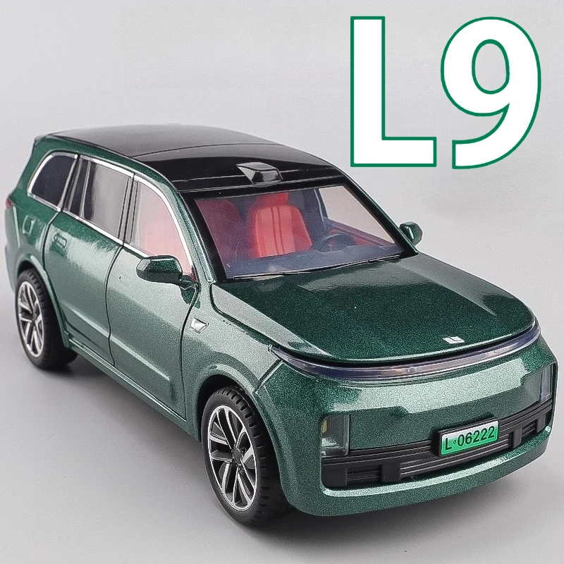 

Масштаб 1:24 Li L9, модель игрушечного автомобиля, литой под давлением внедорожник, амортизация, 6 дверей, открытый звук, свет, откат, праздничные подарки для детей