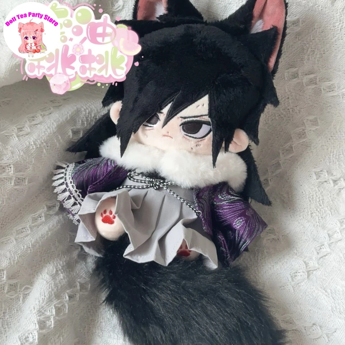

Madara Animal Ear Tail Anime No Attribute Handsome Boy Cosplay Plush Doll Cotton Stuffed Body Dress Up Clothes Mascot Gift 20cm