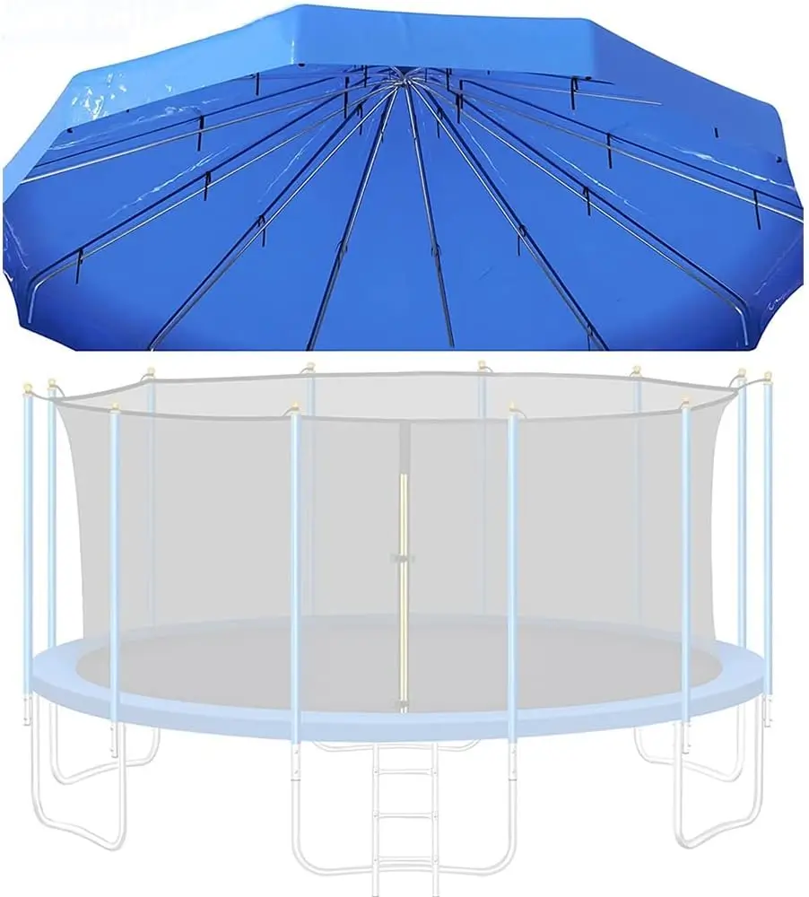 

Canopy with Frame, Water-Proof U.V30 Trampoline Tent Awning Outdoor Sports Trampoline Cover for Trampolines Accessories - Blue