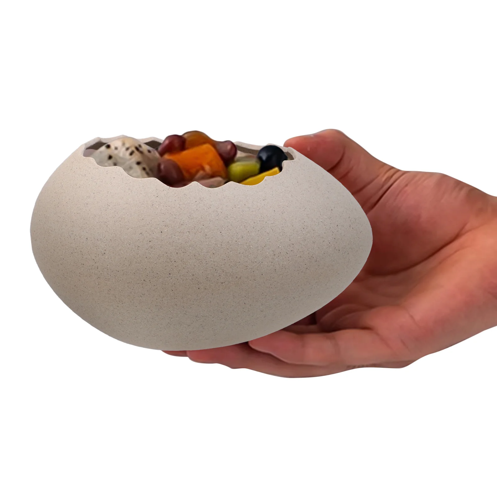

Egg Shell Inspired Ceramic Bowl Creative Dessert and Plant Container Stylish Home Decor Ice Cream Serving Dish