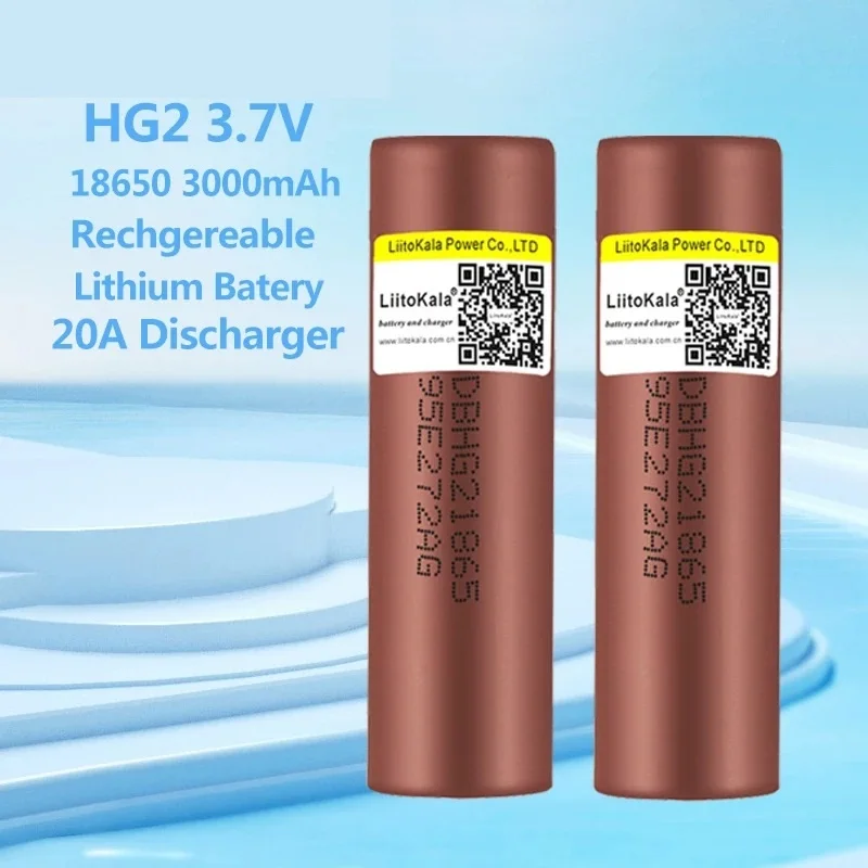 Original New LiitoKala hg2 18650 3000mah battery 3.7v discharge 20a dedicated for energy rechargeable Accessories