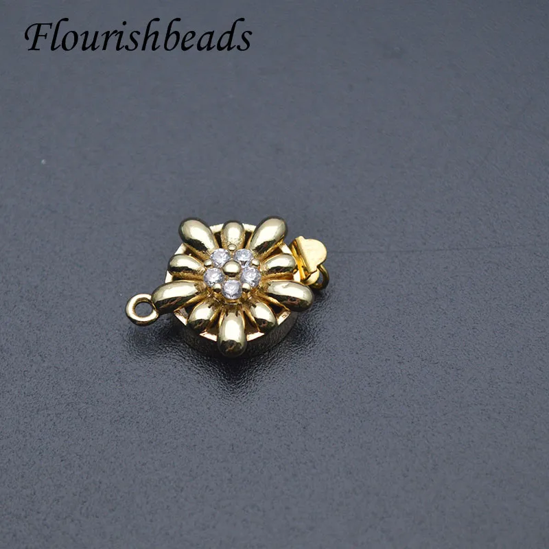 10pcs Flower Shape Clasp Buckle DIY Accessories Box Connector for Women's Handmade Necklace Bracelet Jewelry Making