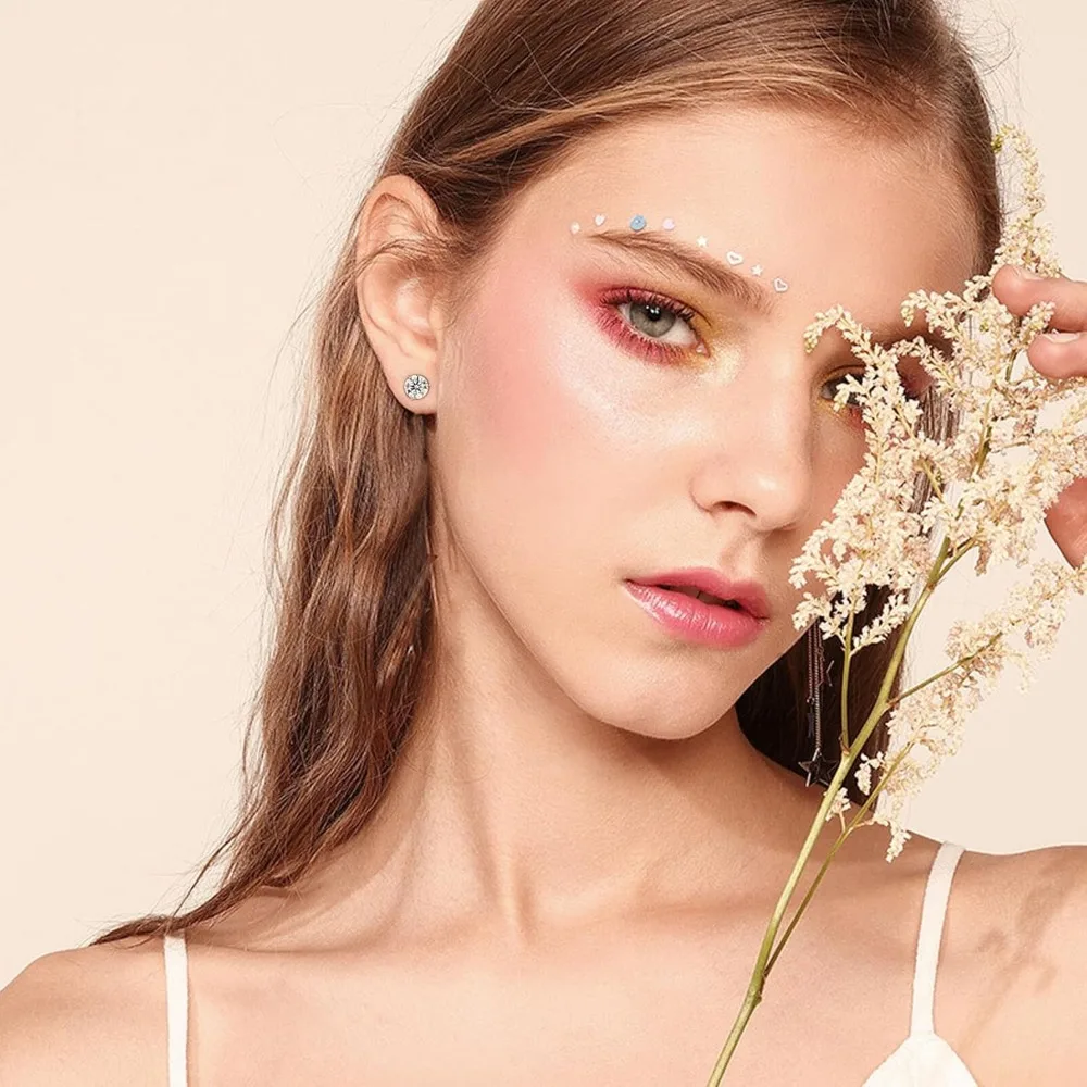 أقراط مويسانيتي 0.2-4CT D اللون VVS1 وضوح مختبر مكون 14K الذهب النساء الرجال المجوهرات ، مارتيني نمط هدايا الخطوبة